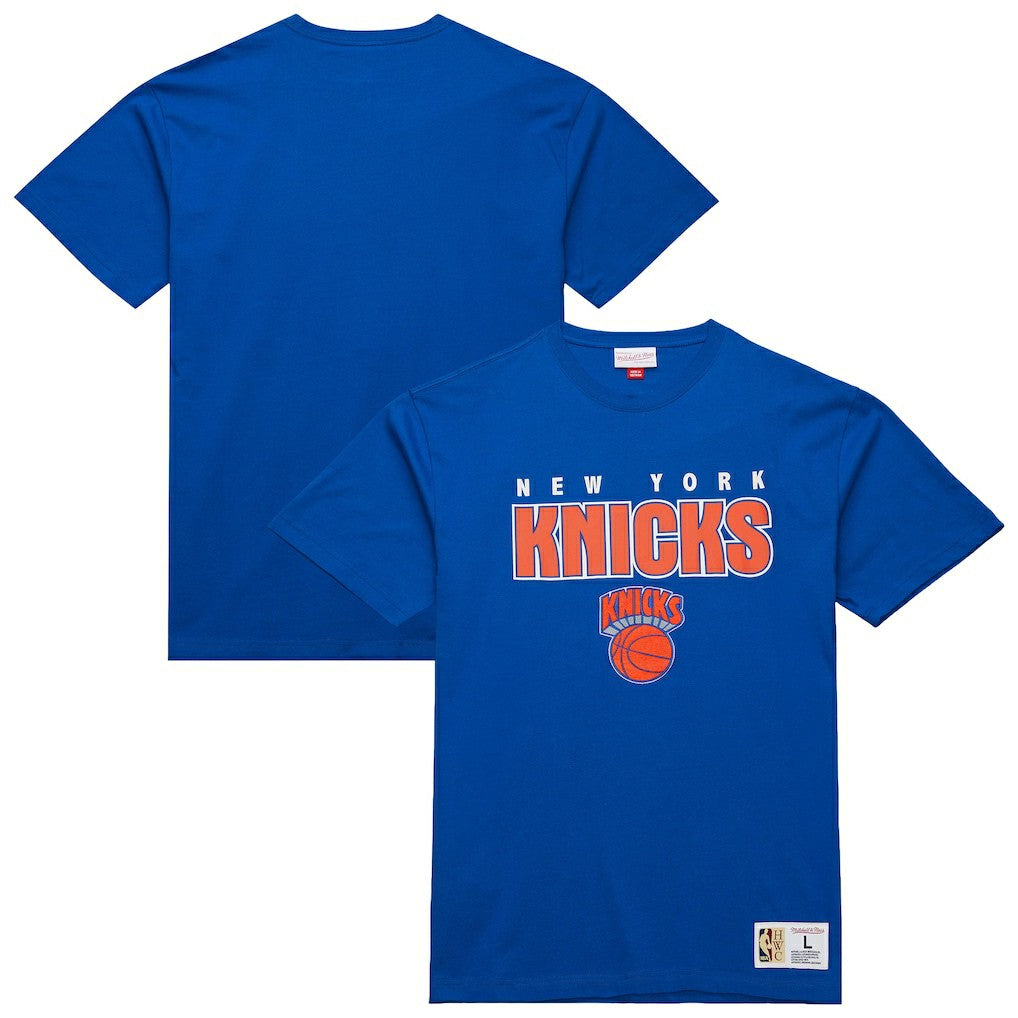New York Knicks Hardwood Classics Throw It Back Premium T-Shirt Blue