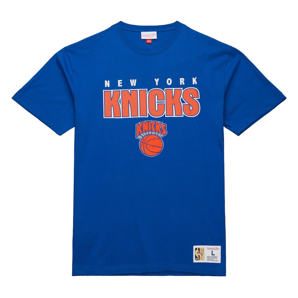 New York Knicks Hardwood Classics Throw It Back Premium T-Shirt Blue