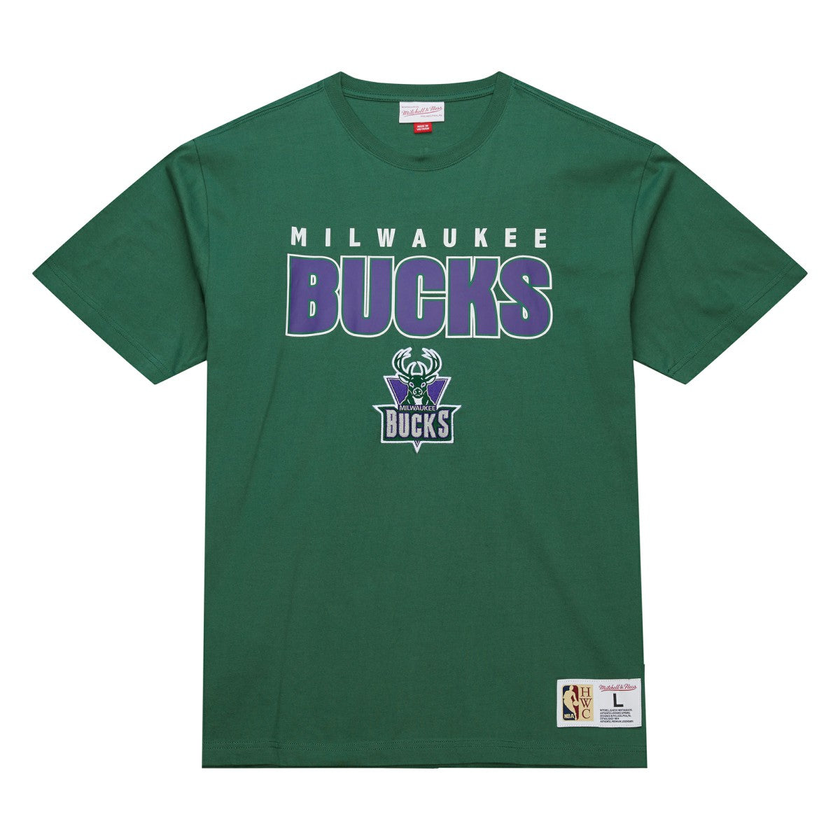 Milwaukee Bucks Hardwood Classics Throw It Back Premium T-Shirt Green