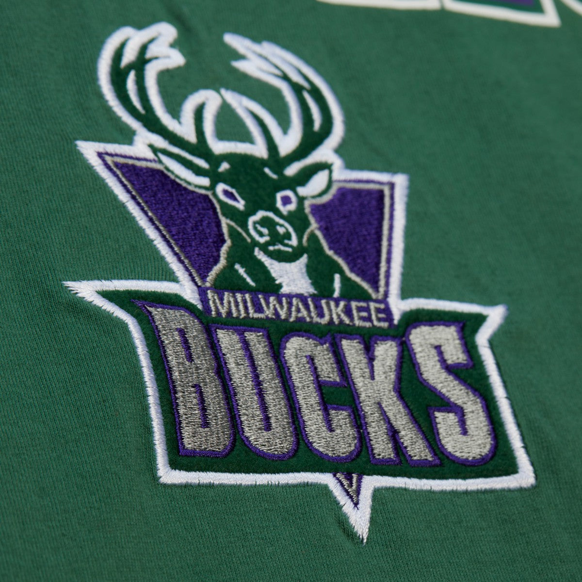 Milwaukee Bucks Hardwood Classics Throw It Back Premium T-Shirt Green