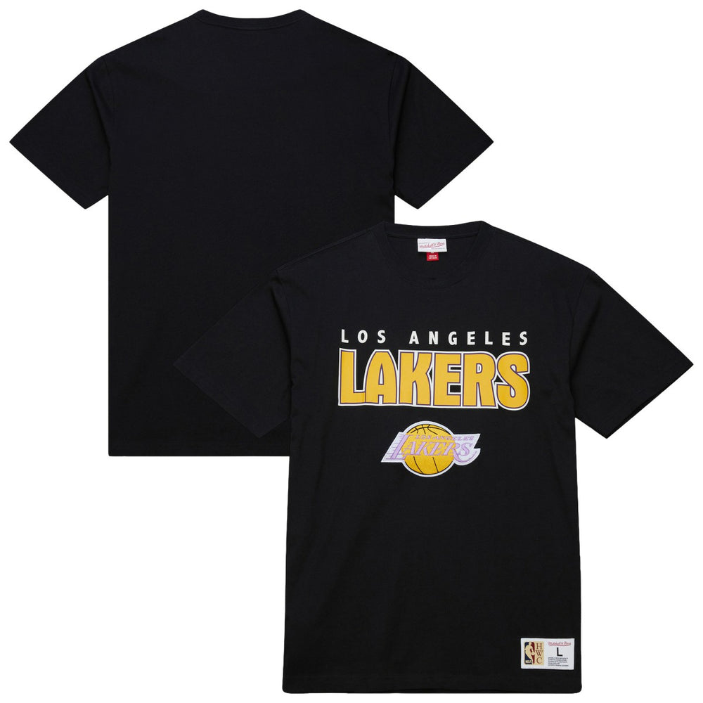 Los Angeles Lakers Hardwood Classics Throw It Back Premium T-Shirt Black
