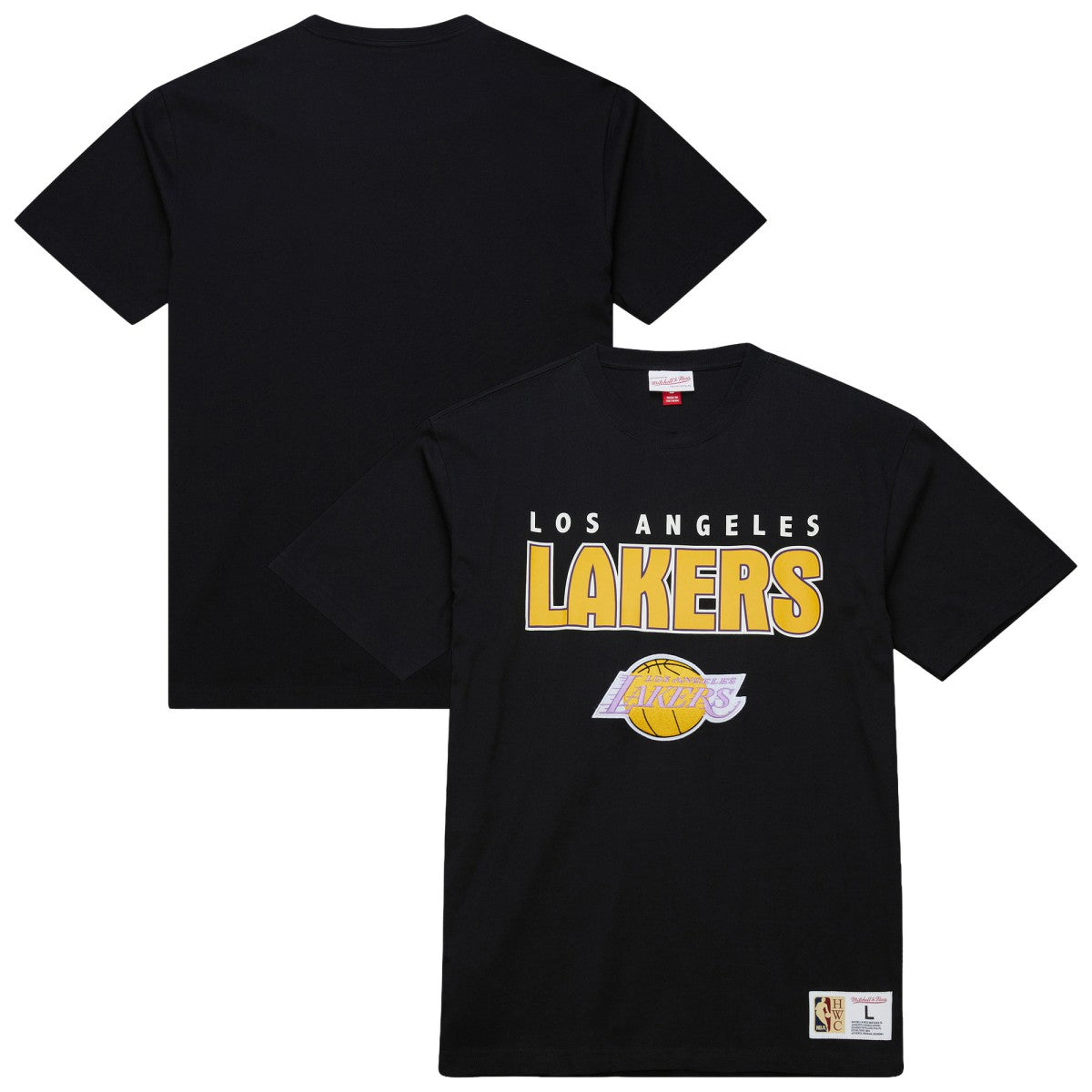Los Angeles Lakers Hardwood Classics Throw It Back Premium T-Shirt Black