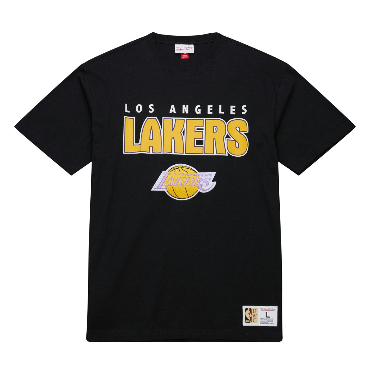 Los Angeles Lakers Hardwood Classics Throw It Back Premium T-Shirt Black
