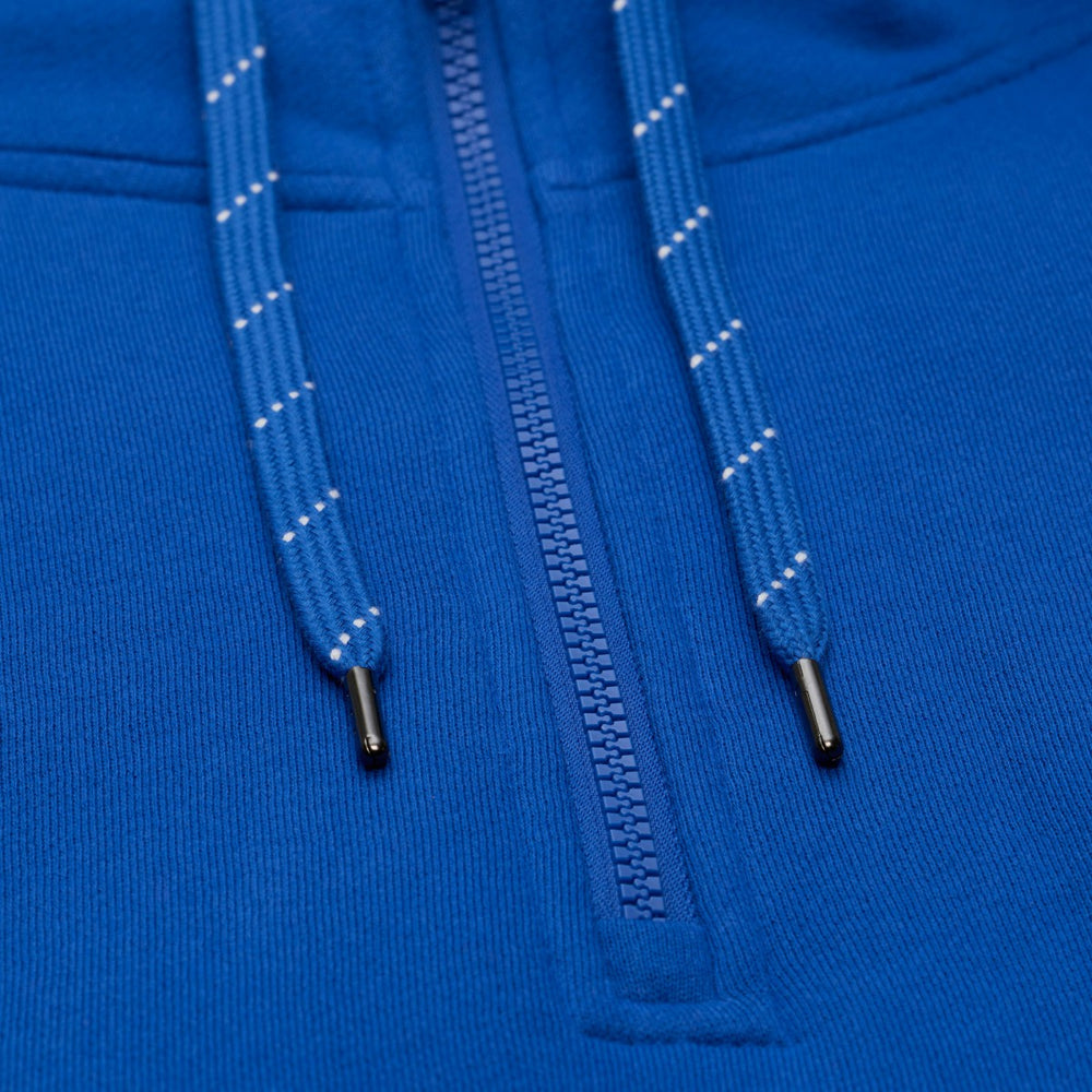 New York Knicks Throw It Back Quilted Fleece Quarter-Zip Hoodie Blue