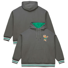 Milwaukee Bucks Throw It Back Quilted Fleece Quarter-Zip Hoodie Gray
