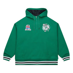 Boston Celtics Throw It Back Quilted Fleece Quarter-Zip Hoodie Green