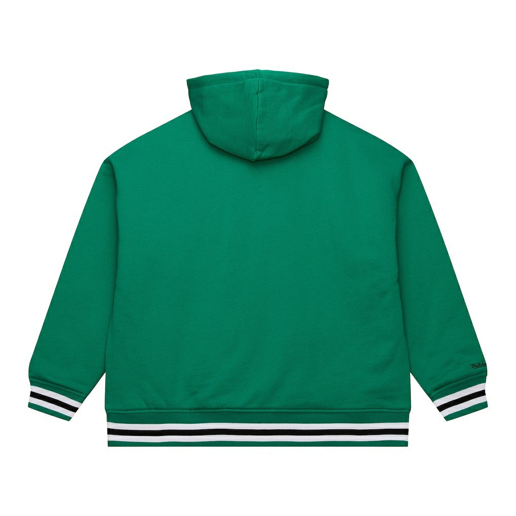 Boston Celtics Throw It Back Quilted Fleece Quarter-Zip Hoodie Green