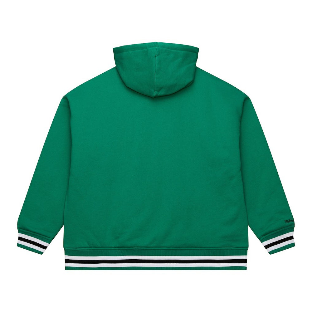 Boston Celtics Throw It Back Quilted Fleece Quarter-Zip Hoodie Green