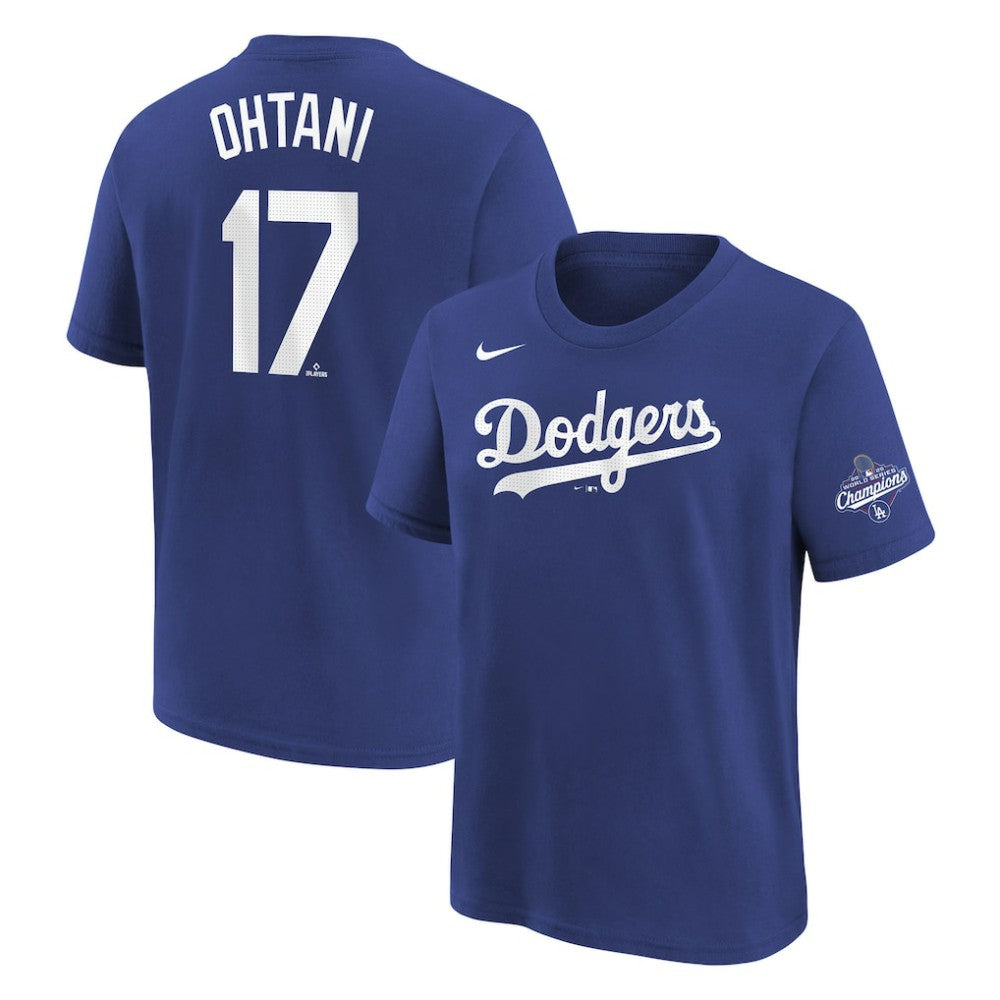 Shohei Ohtani Los Angeles Dodgers Nike Youth 2025 World Series Champions Name & Number T-Shirt - Royal T-shirts