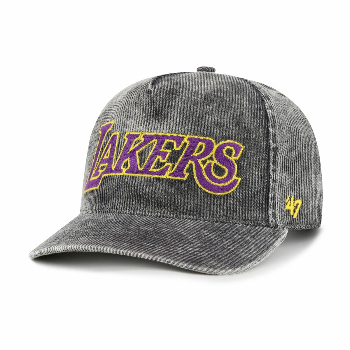 Los Angeles Lakers '47 Reclaim Snow Wash Corduroy Adjustable Hitch Hat Charcoal