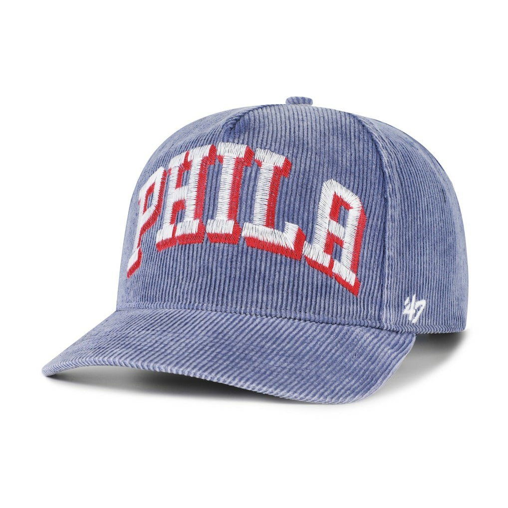 Philadelphia 76ers '47 Reclaim Snow Wash Corduroy Adjustable Hitch Hat Blue
