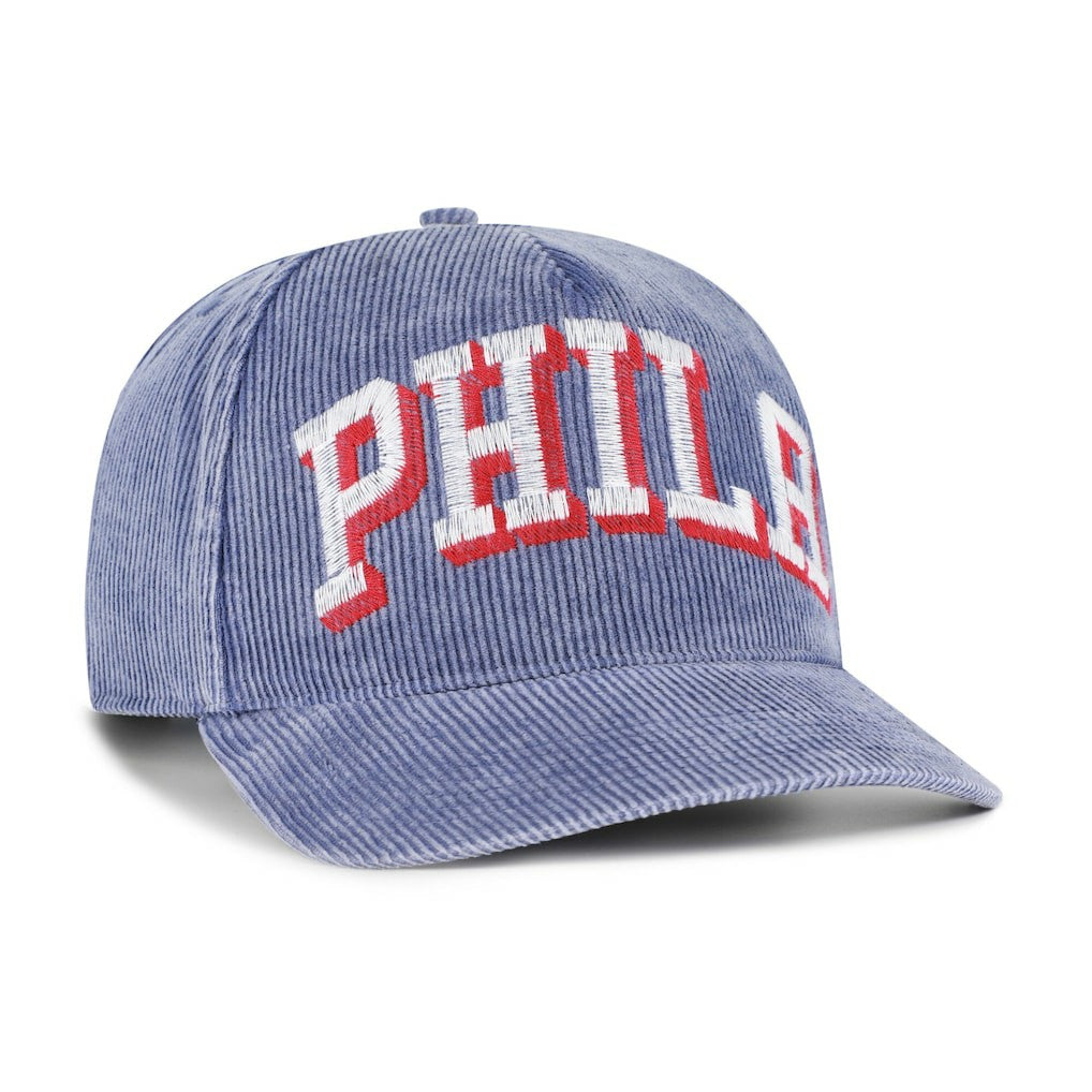Philadelphia 76ers '47 Reclaim Snow Wash Corduroy Adjustable Hitch Hat Blue