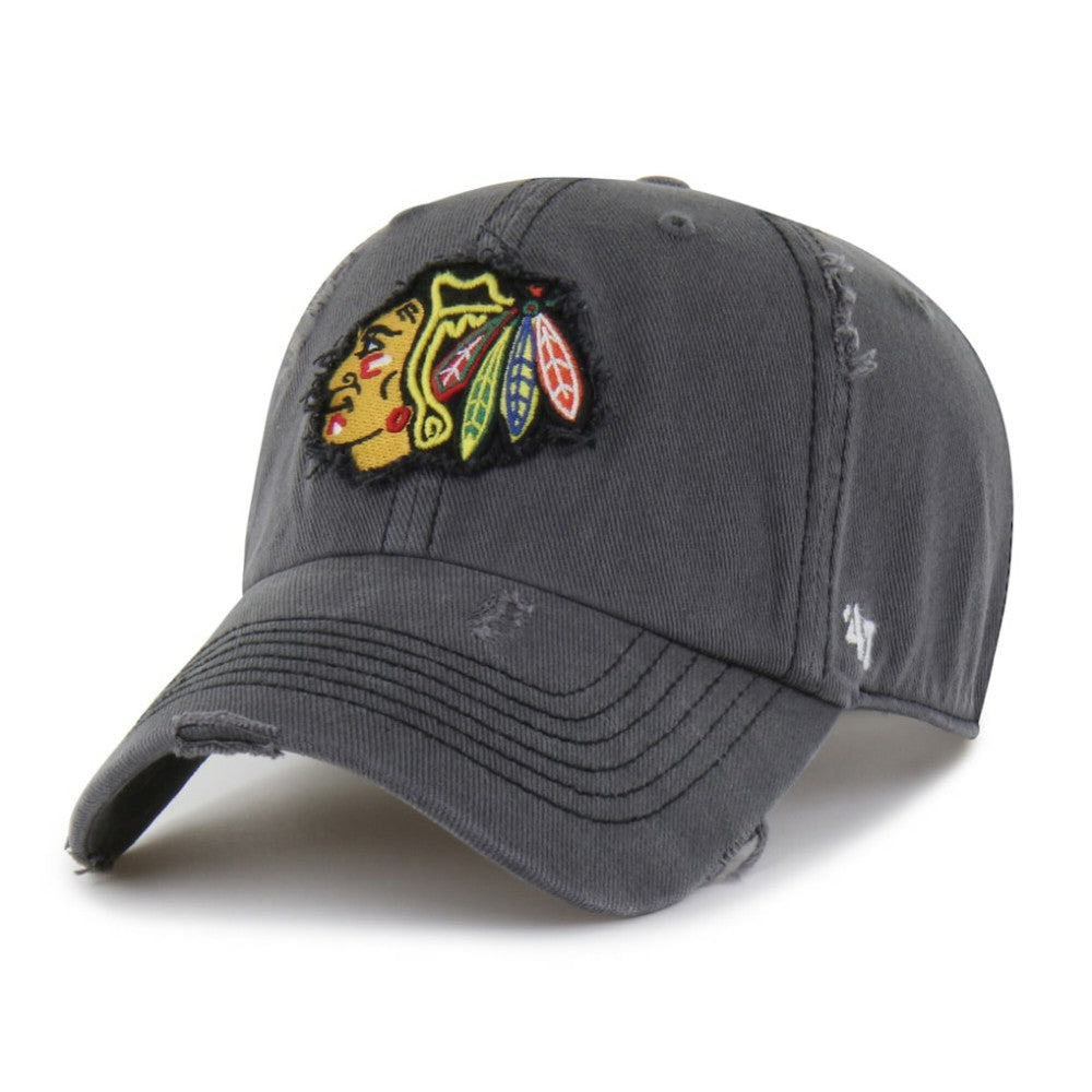 NHL Chicago Blackhawks '47 Weathered Clean Up Adjustable Hat - Charcoal