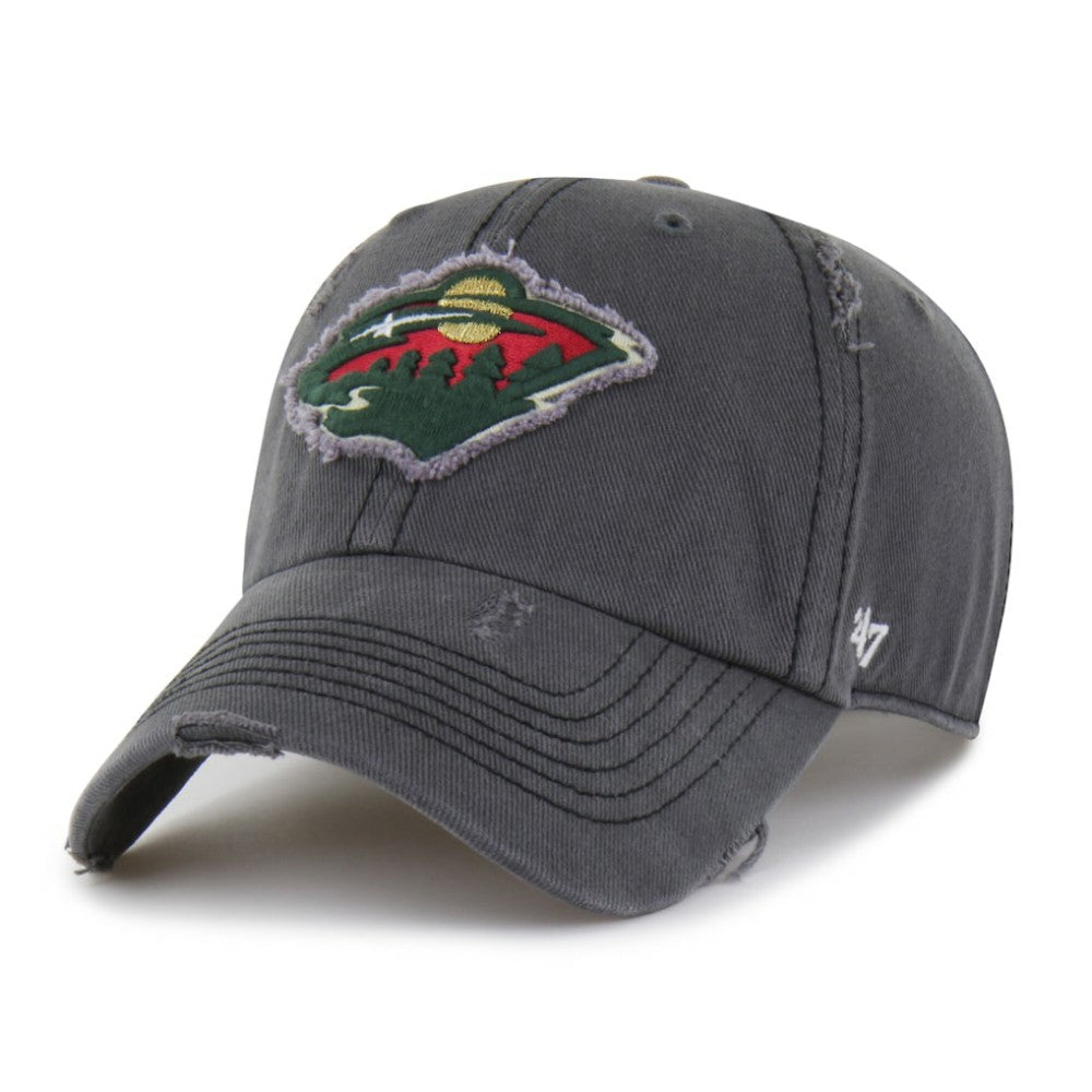 NHL Minnesota Wild '47 Weathered Clean Up Adjustable Hat - Charcoal