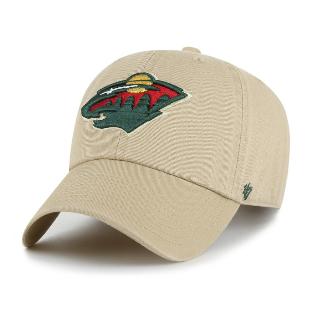NHL Minnesota Wild '47 Logo Clean Up Adjustable Hat - Khaki