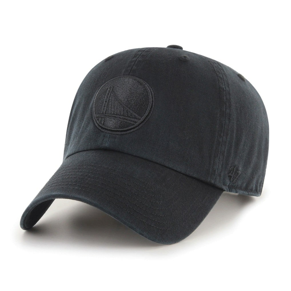 Golden State Warriors '47 Black on Black Clean Up Adjustable Hat