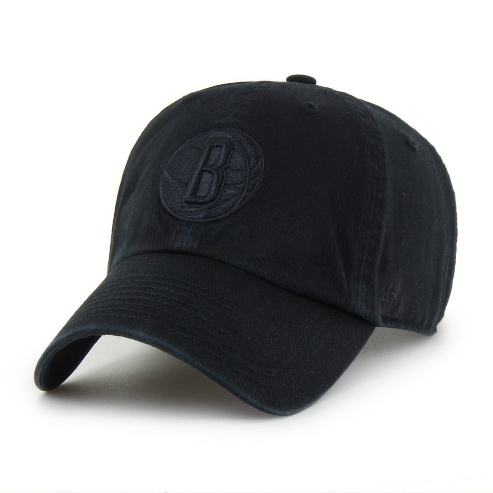 Brooklyn Nets '47 Black on Black Clean Up Adjustable Hat