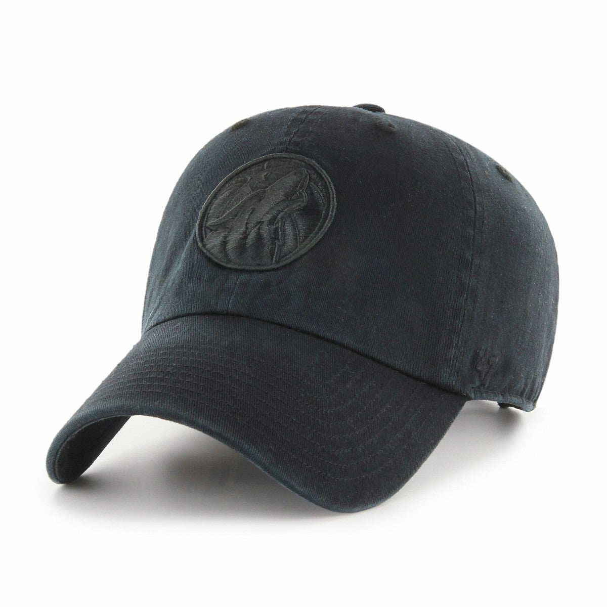 Minnesota Timberwolves '47 Black on Black Clean Up Adjustable Hat
