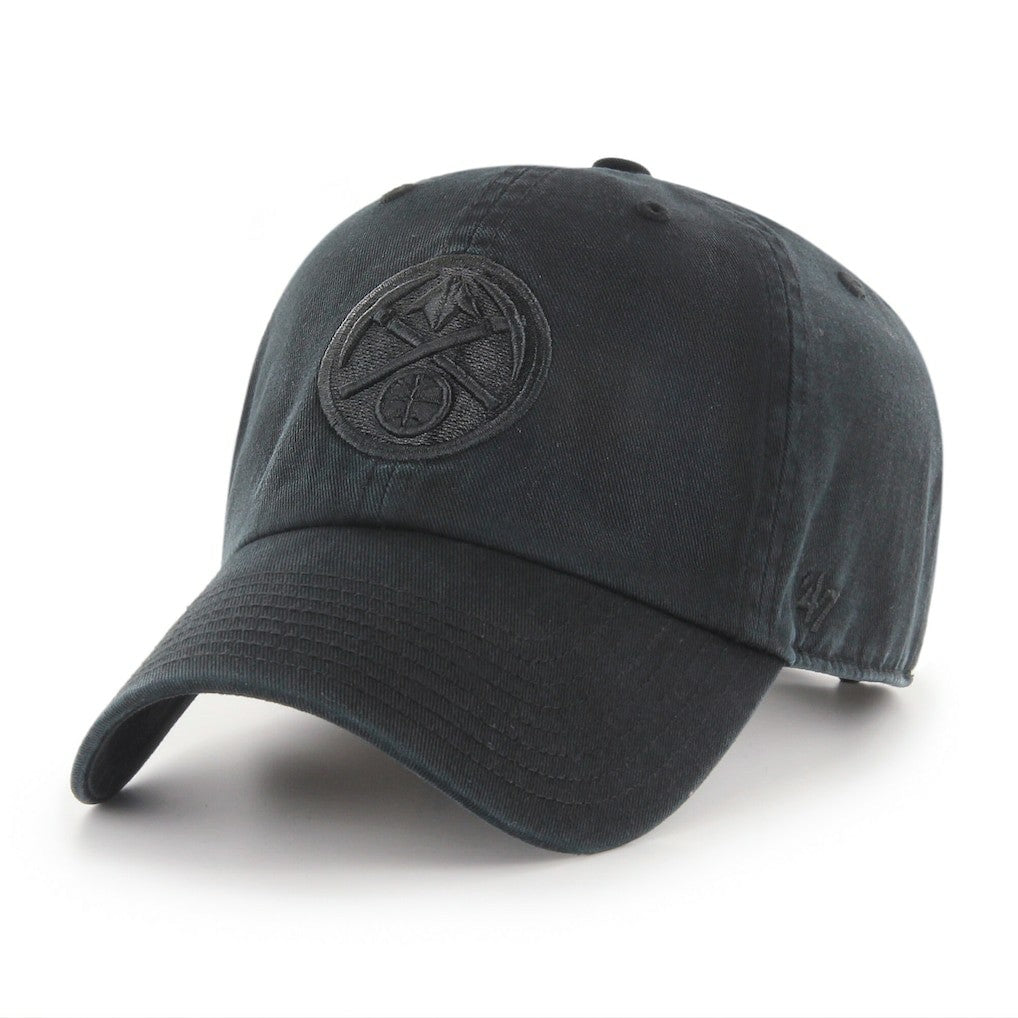 Denver Nuggets '47 Black on Black Clean Up Adjustable Hat