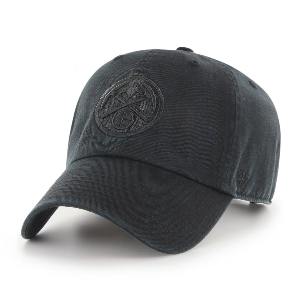 Denver Nuggets '47 Black on Black Clean Up Adjustable Hat