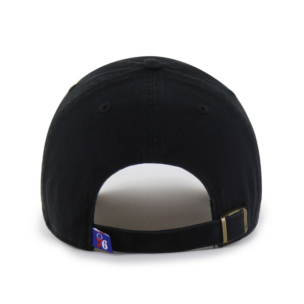 Philadelphia 76ers '47 Black on Black Clean Up Adjustable Hat