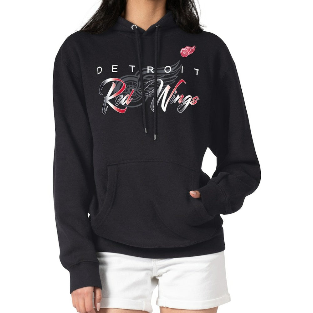 NHL Detroit Red Wings G-III 4Her by Carl Banks Shadow Logo Fleece Pullover Hoodie - Black