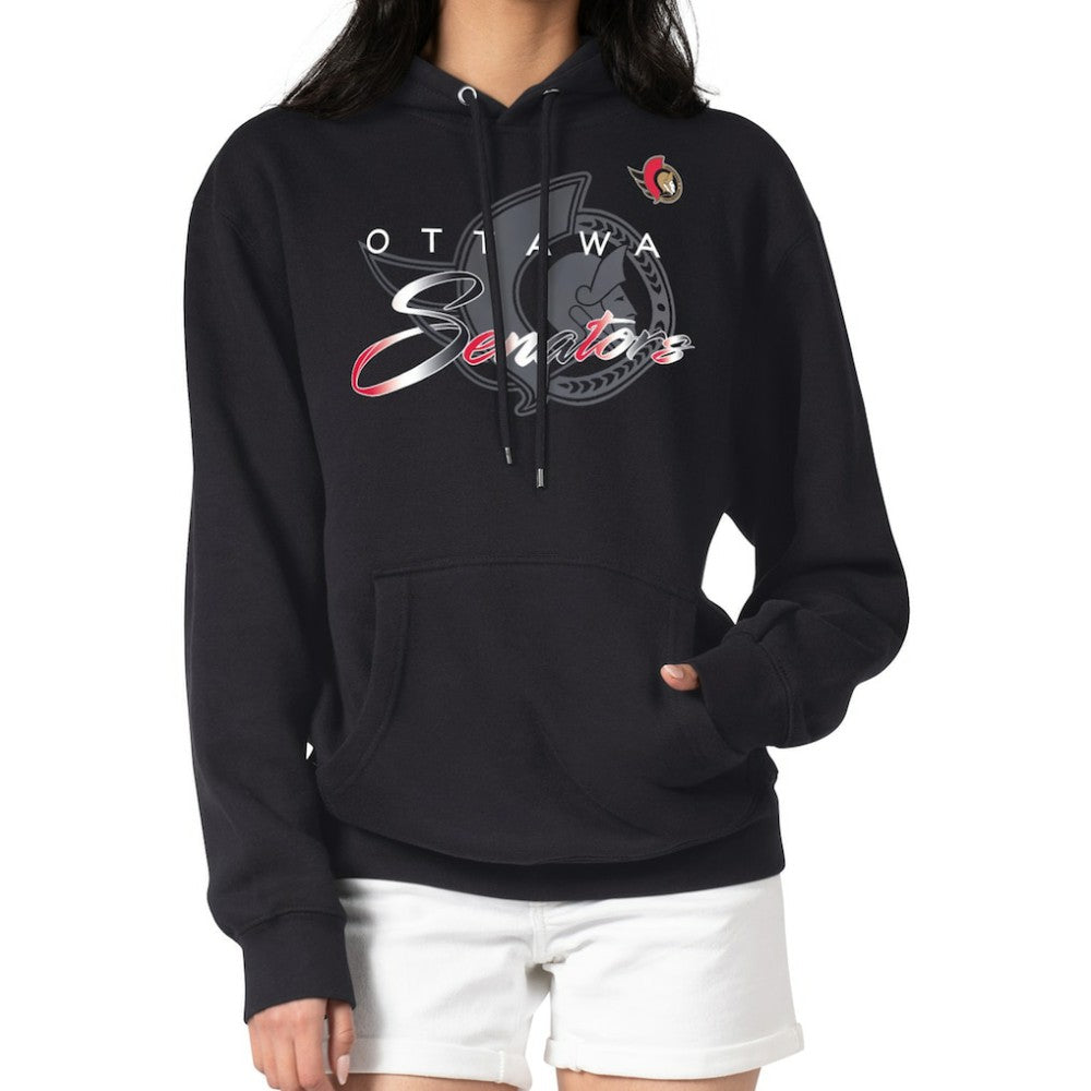 NHL Ottawa Senators G-III 4Her by Carl Banks Shadow Logo Fleece Pullover Hoodie - Black