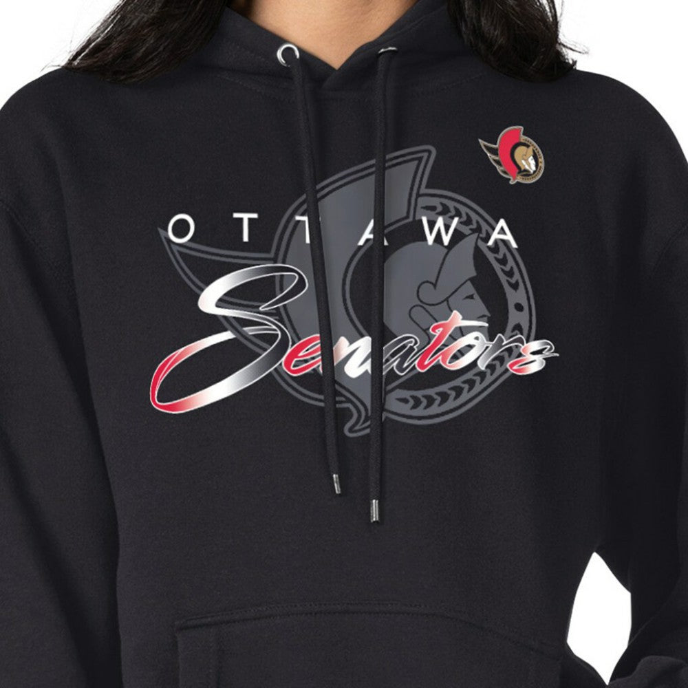 NHL Ottawa Senators G-III 4Her by Carl Banks Shadow Logo Fleece Pullover Hoodie - Black