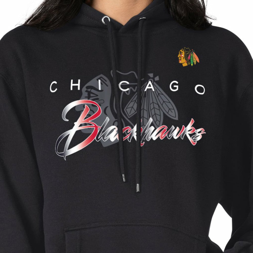 NHL Chicago Blackhawks G-III 4Her by Carl Banks Shadow Logo Fleece Pullover Hoodie - Black