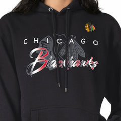 NHL Chicago Blackhawks G-III 4Her by Carl Banks Shadow Logo Fleece Pullover Hoodie - Black