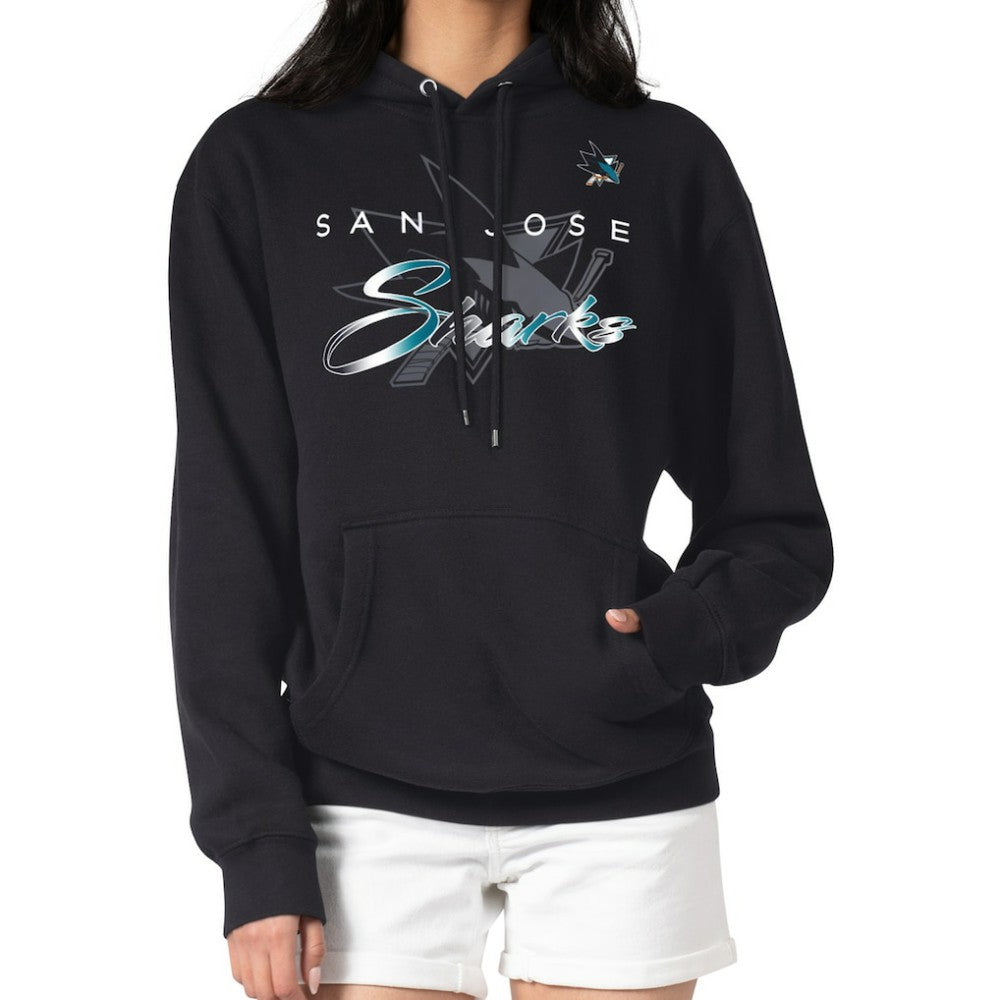 NHL San Jose Sharks G-III 4Her by Carl Banks Shadow Logo Fleece Pullover Hoodie - Black