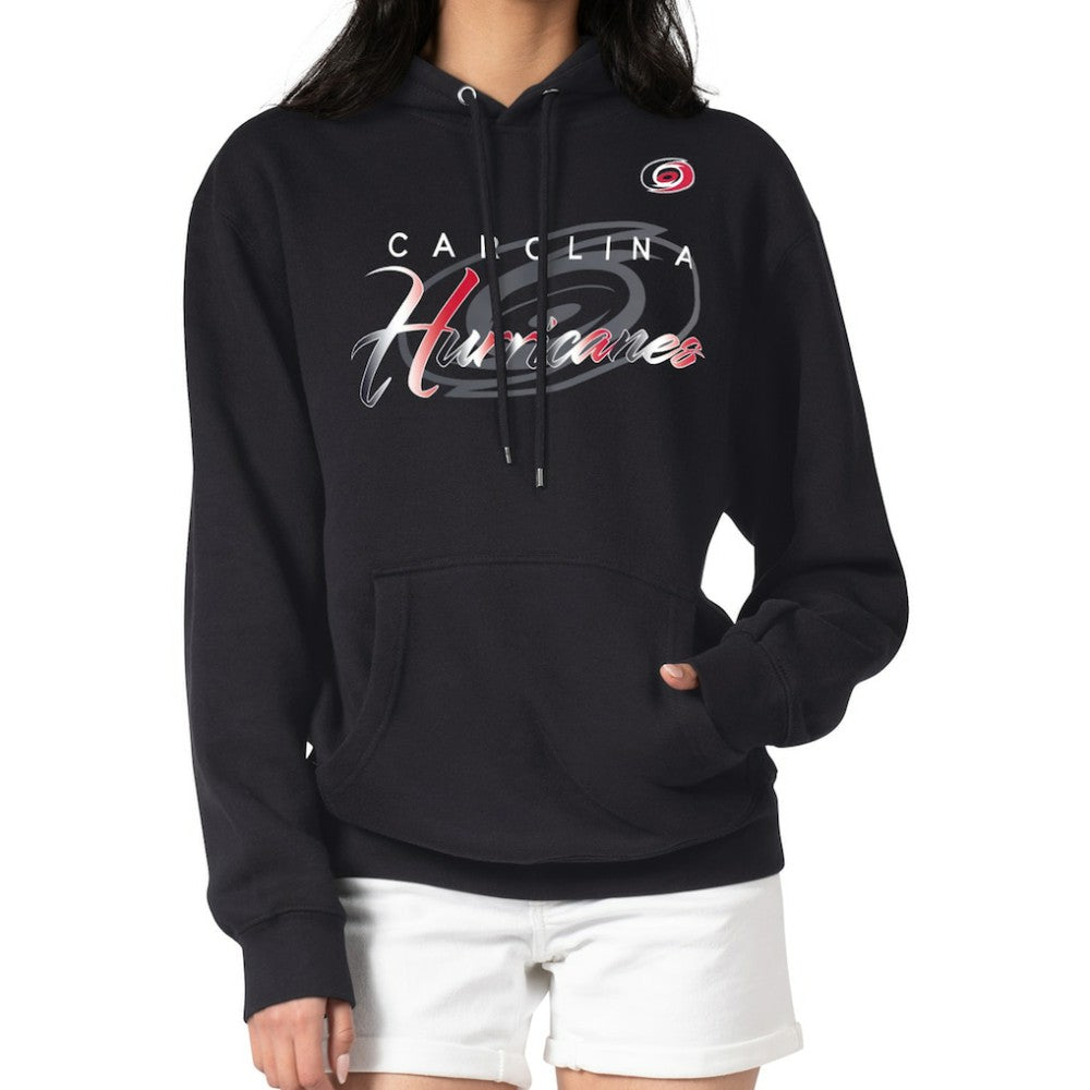 NHL Carolina Hurricanes G-III 4Her by Carl Banks Shadow Logo Fleece Pullover Hoodie - Black