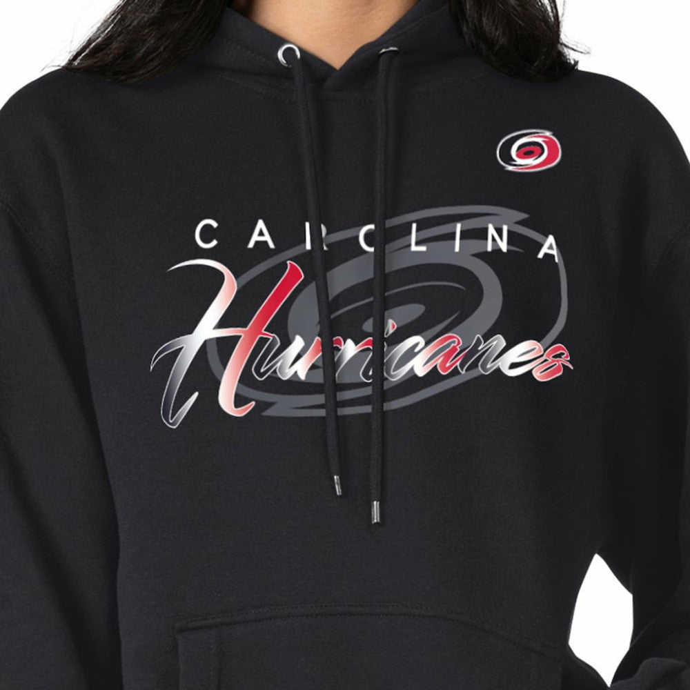 NHL Carolina Hurricanes G-III 4Her by Carl Banks Shadow Logo Fleece Pullover Hoodie - Black