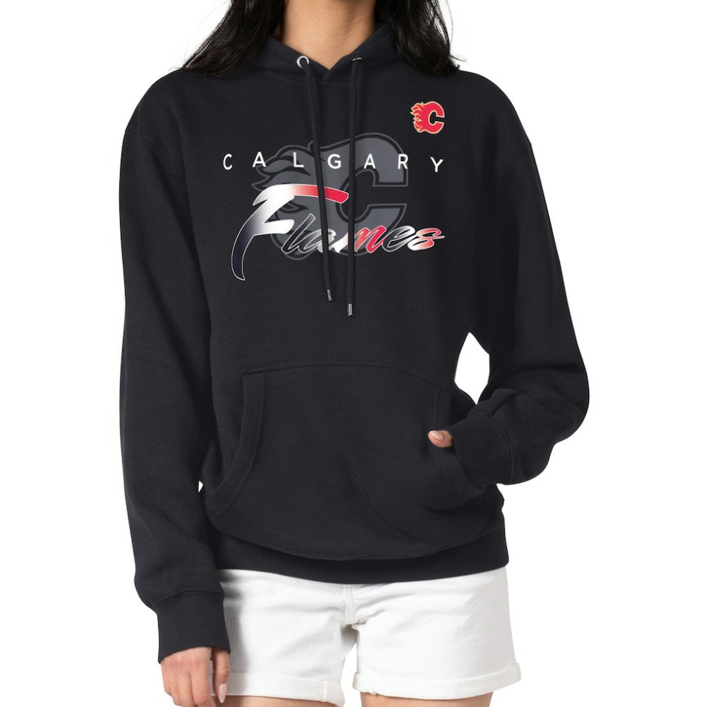 NHL Calgary Flames G-III 4Her by Carl Banks Shadow Logo Fleece Pullover Hoodie - Black