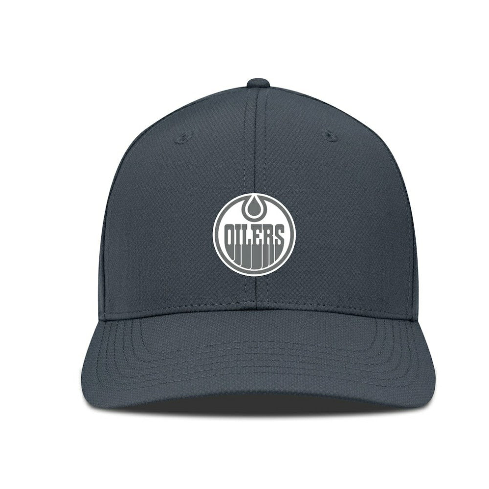 NHL Edmonton Oilers Levelwear Rise Slate & Snow Structured Flex Hat - Charcoal