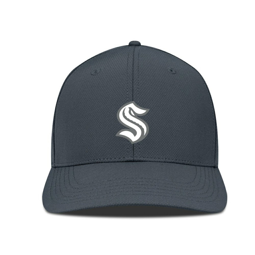 NHL Seattle Kraken Levelwear Rise Slate & Snow Structured Flex Hat - Charcoal
