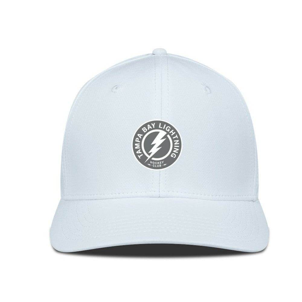 NHL Tampa Bay Lightning Levelwear Rise Slate & Snow Structured Flex Hat - White