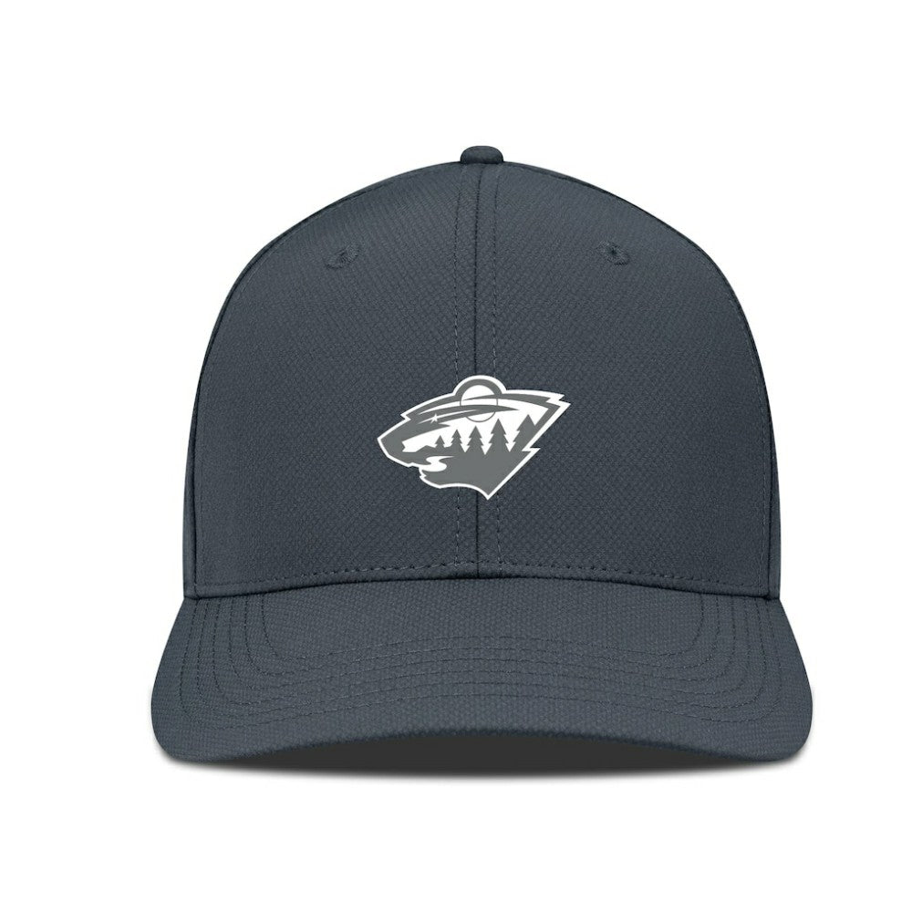 NHL Minnesota Wild Levelwear Rise Slate & Snow Structured Flex Hat - Charcoal