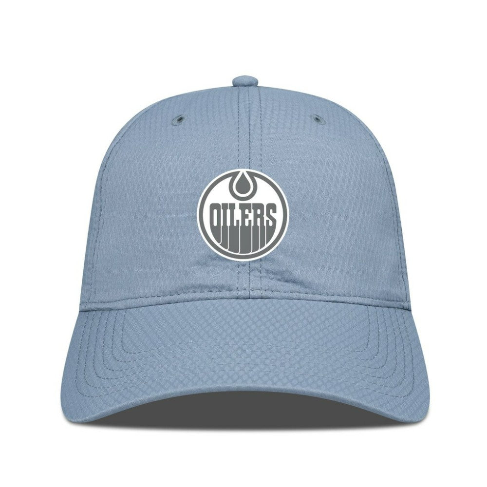 NHL Edmonton Oilers Levelwear Matrix Slate & Snow Unstructured Adjustable Hat - Blue