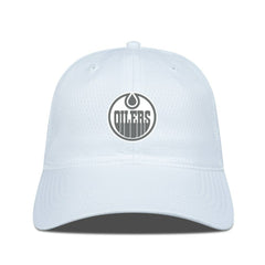 NHL Edmonton Oilers Levelwear Matrix Slate & Snow Unstructured Adjustable Hat - White