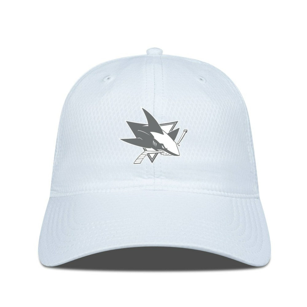 NHL San Jose Sharks Levelwear Matrix Slate & Snow Unstructured Adjustable Hat - White