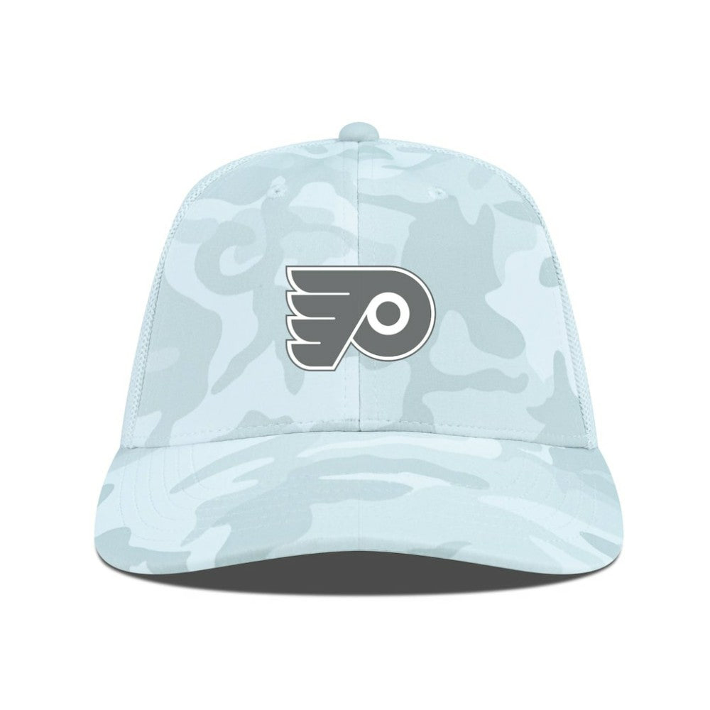 NHL Philadelphia Flyers Levelwear Clash Slate & Snow Meshback Flex Hat - Camo