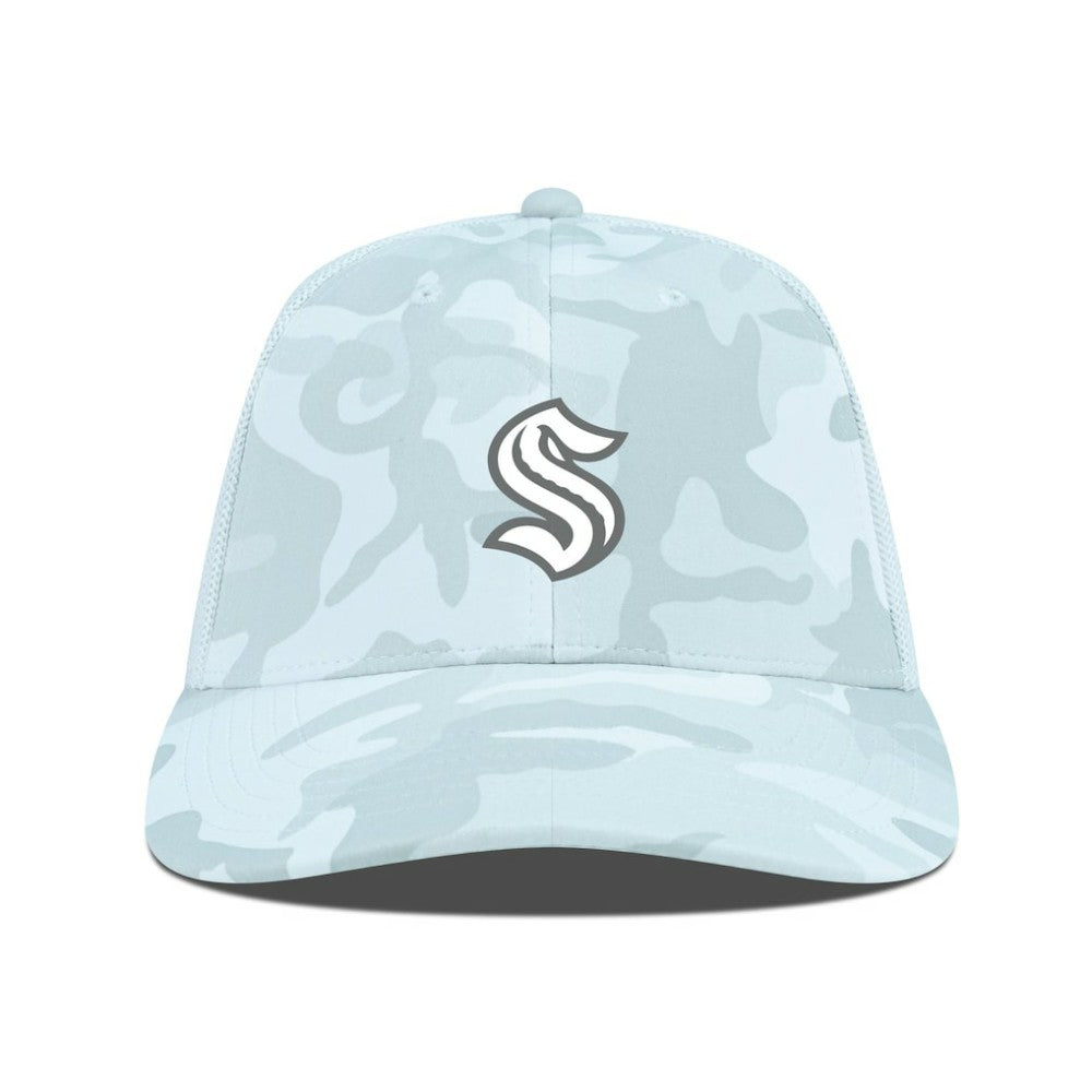 NHL Seattle Kraken Levelwear Clash Slate & Snow Meshback Flex Hat - Camo