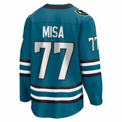 NHL Michael Misa San Jose Sharks Fanatics Breakaway Jersey - Teal