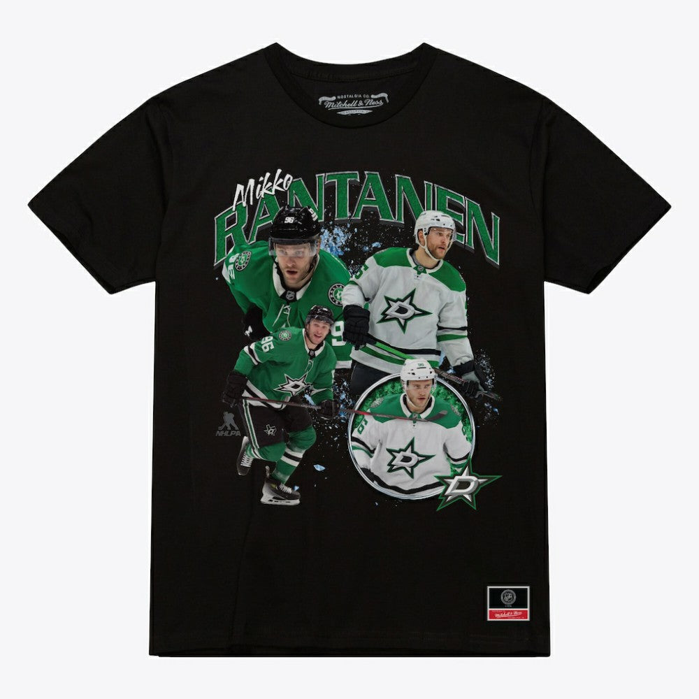 NHL Mikko Rantanen Dallas Stars Mitchell & Ness Player Collage T-Shirt - Black