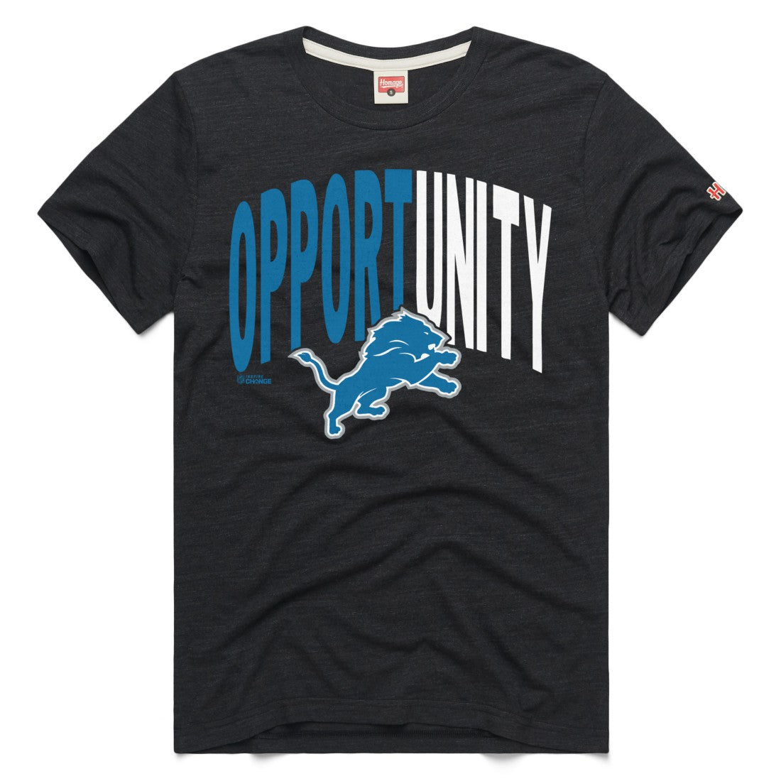 Detroit Lions Homage Unisex 2025 Inspire Change Opportunity Tri-Blend T-Shirt Charcoal