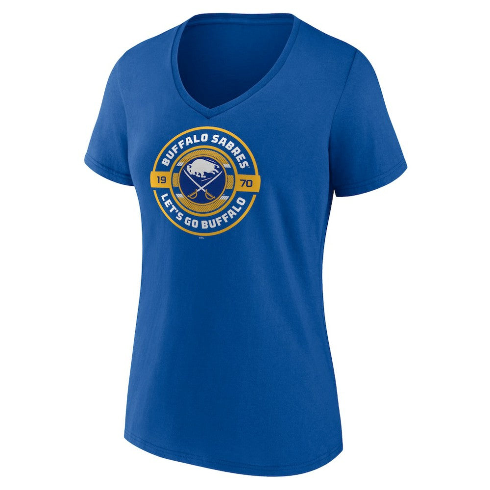 NHL Buffalo Sabres Women's Native V-Neck T-Shirt - Royal