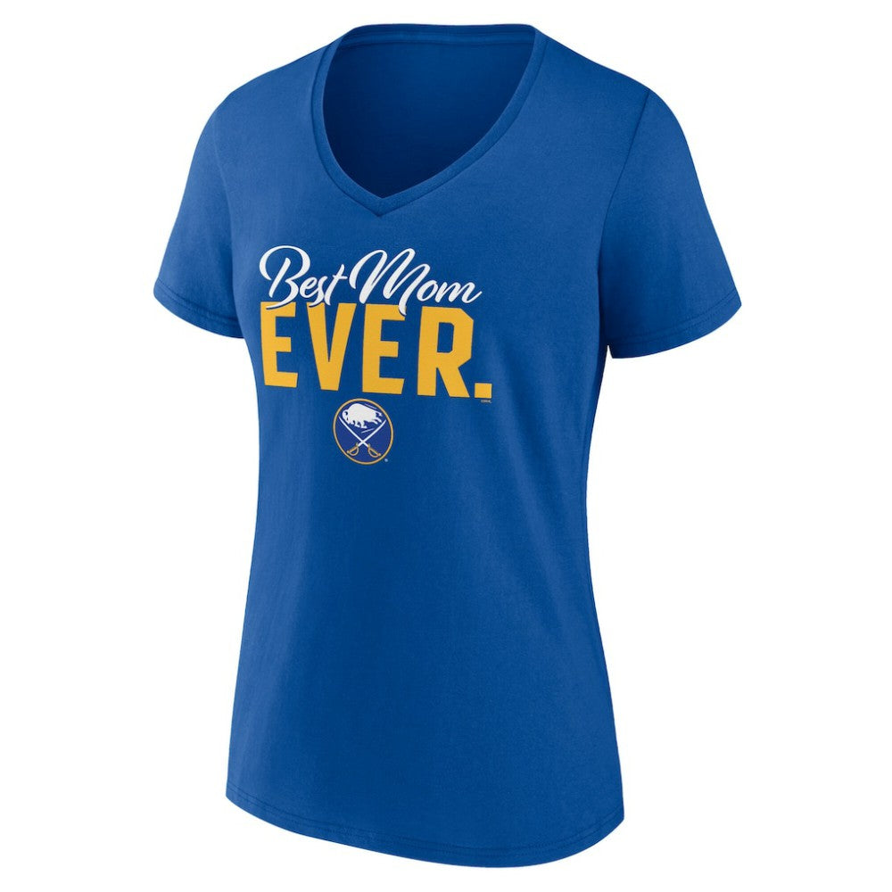 NHL Buffalo Sabres Women's Best Mom Ever V-Neck T-Shirt - Royal