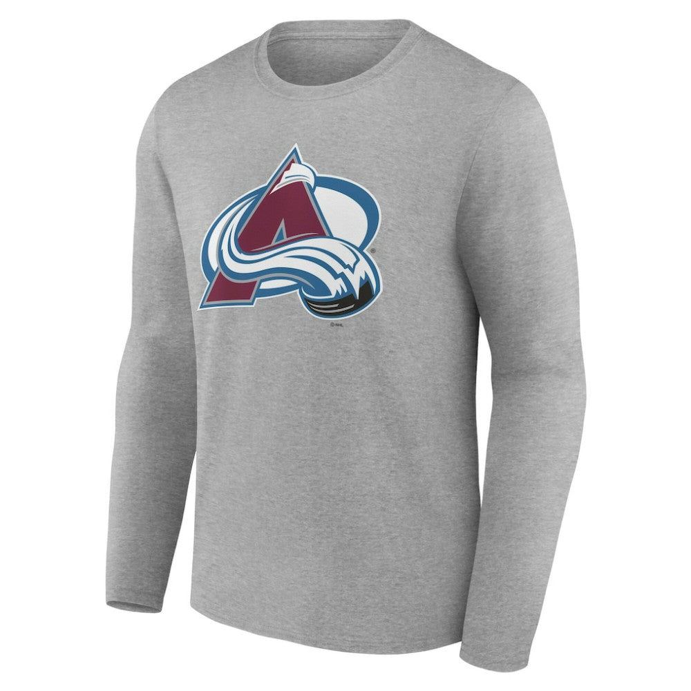 NHL Colorado Avalanche Women's Primary Logo Long Sleeve V-Neck T-Shirt - Gray