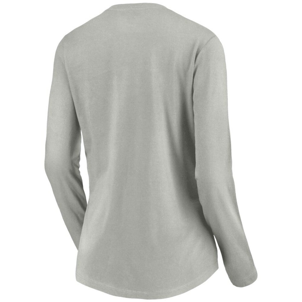 NHL St. Louis Blues Women's Primary Logo Long Sleeve V-Neck T-Shirt - Gray